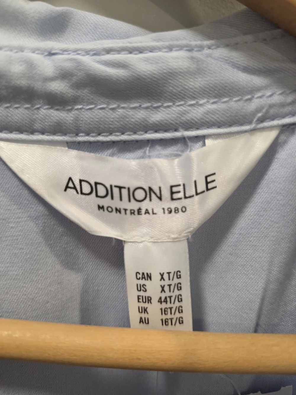 NWT Addition Elle Light Blue Lyocell Button Front Utility Shirt Size XT - Picture 6 of 13